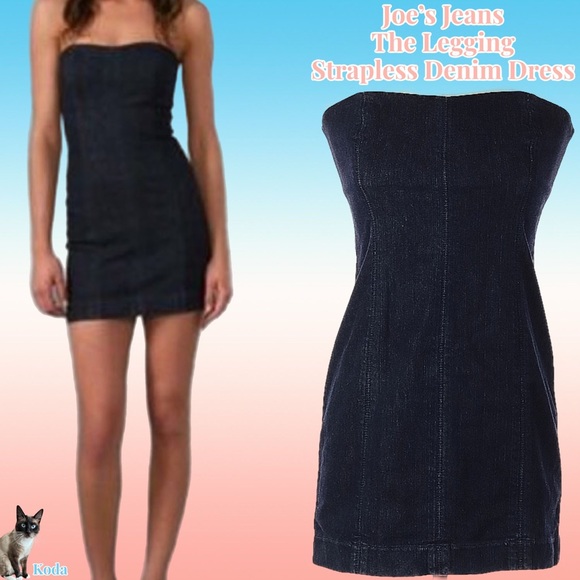 Joe's Jeans | Dresses | Joes Jeans The Legging Indigo Rinse Strapless  Cotton Denim Mini Dress | Poshmark